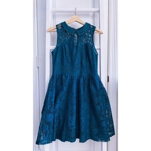 Xhilaration Women’s Teal Lace Mini Dress